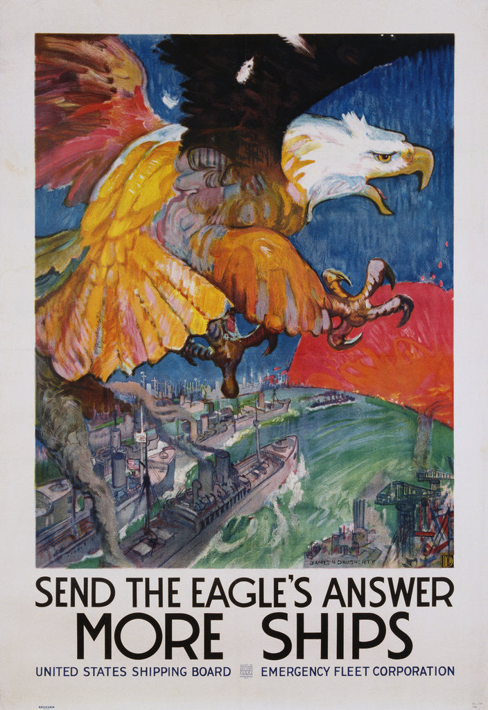 Detail of More Ships Poster by James Daugherty