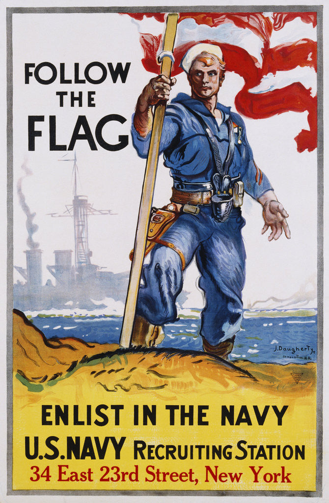 Detail of Follow the Flag Recruitment Poster by James Daugherty
