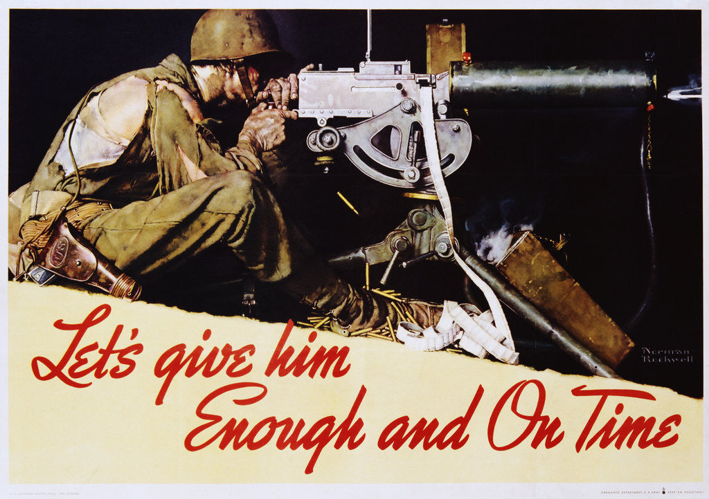 Detail of Let's Give Him Enough and on Time Poster by Norman Rockwell