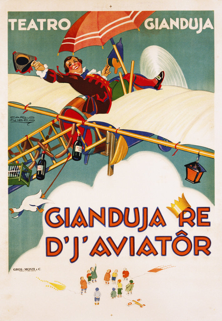 Detail of Gianduja Re d'J'Aviator Poster by Carlo Nicco