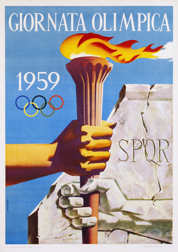Detail of Giornata Olimpica 1959 Poster by Nino Gregori