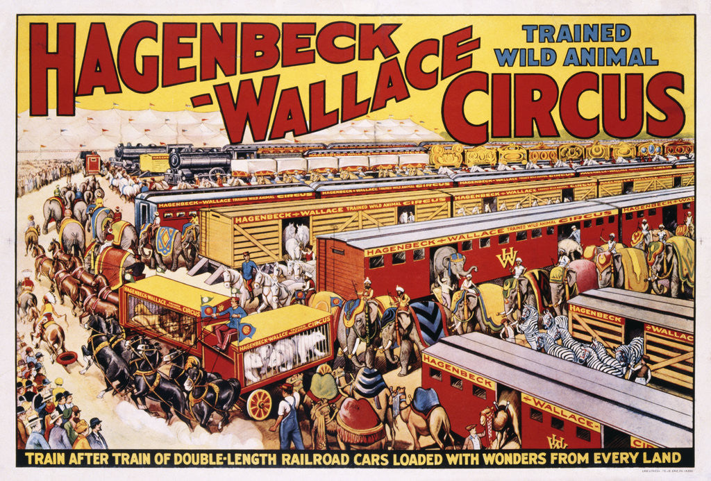 Detail of Hagenbeck-Wallace Trained Wild Animal Circus Poster by Anonymous