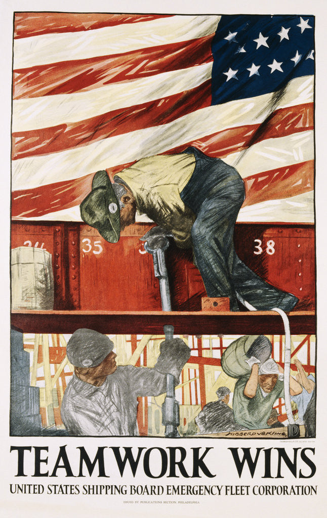 Detail of Teamwork Wins Poster by Hibberd V.B. Kline