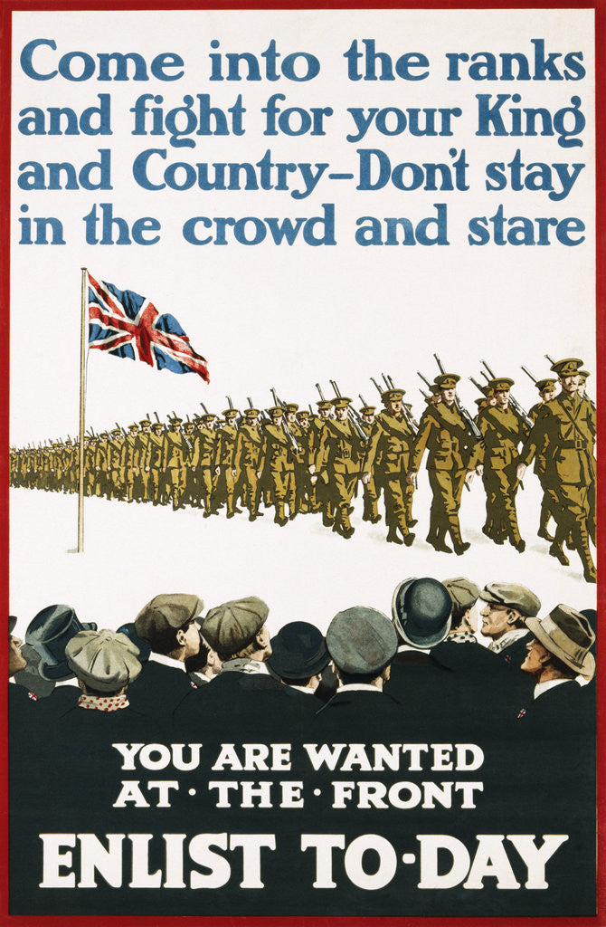 Detail of You Are Wanted at the Front, Enlist Today Recruitment Poster by Anonymous