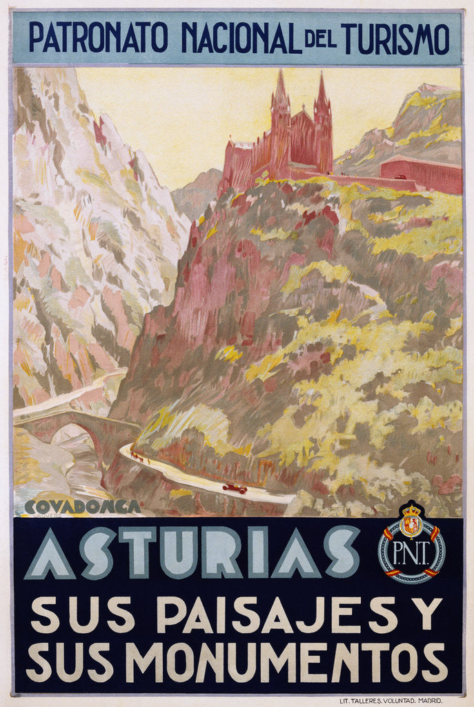 Detail of Asturias Sus Paisa Jes y Sus Monumentos Poster by Vaquero