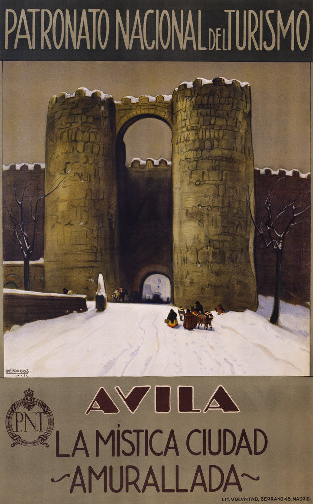 Detail of Avila - La Mistica Ciudad - Amurallada Poster by Penagos