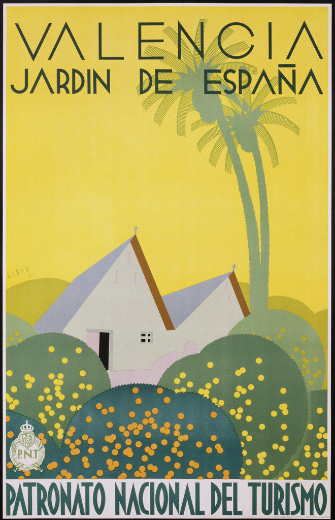 Detail of Valencia Jardn de Espana Poster by Jose Renau