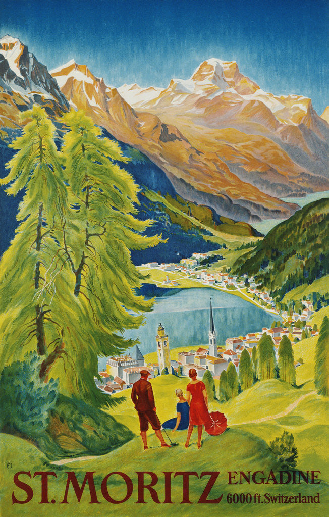 Detail of St. Moritz Poster by Carl Moos