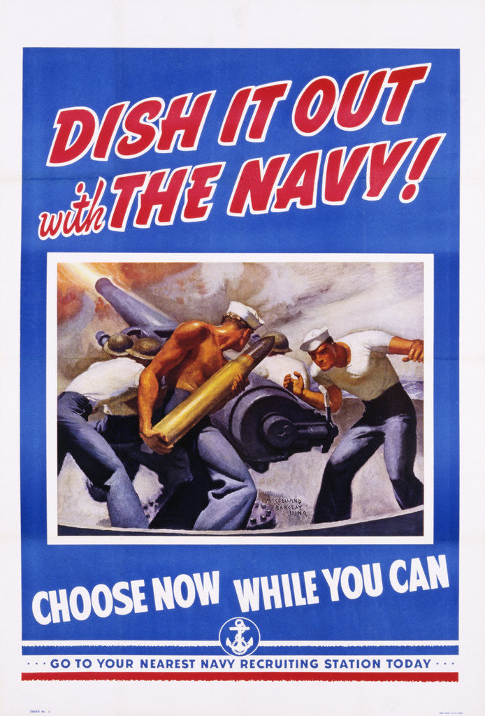 Detail of Dish It Out with the Navy! Poster by McClelland Barclay