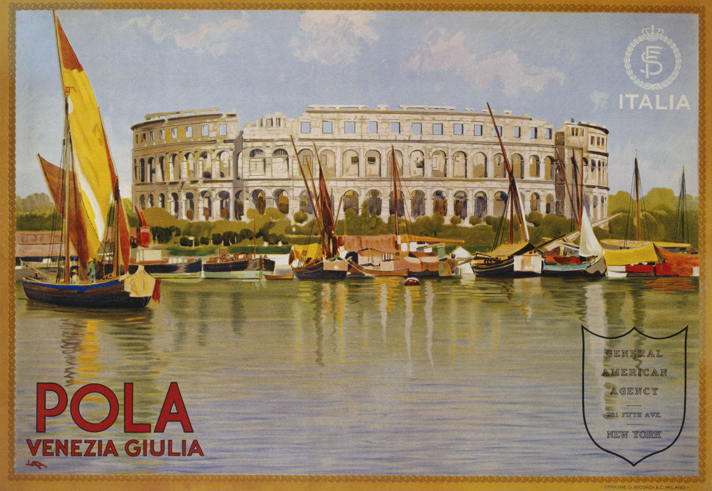 Detail of Pola Venezia Giulia Poster by Leopoldo Metlicovitz