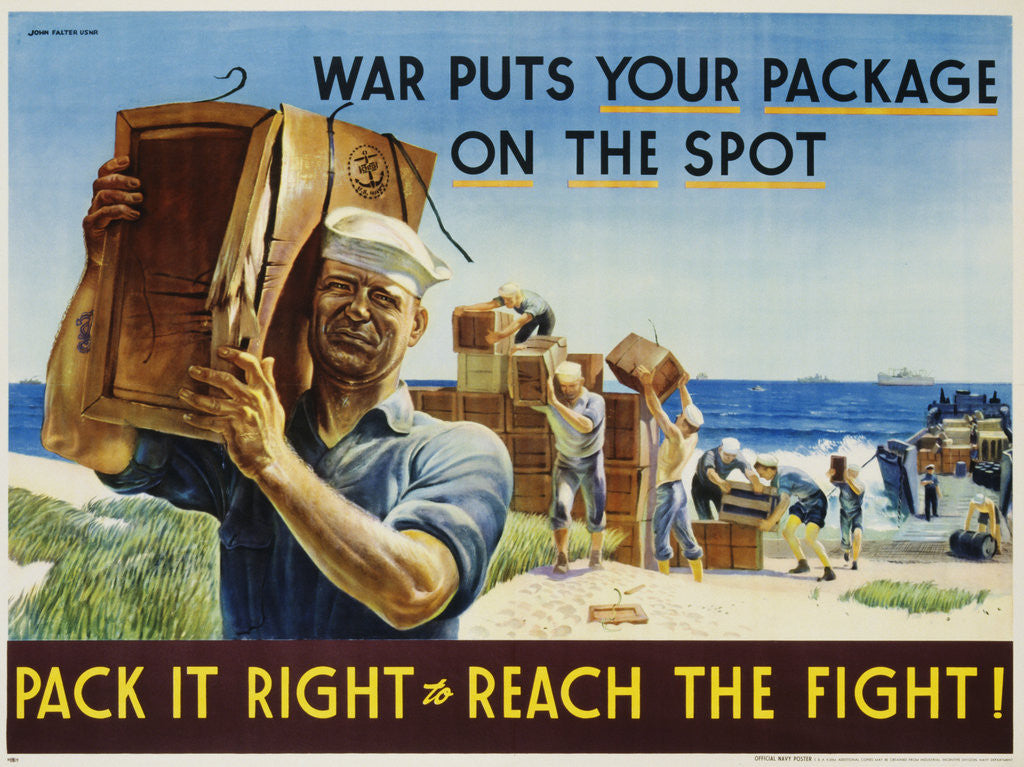 Detail of Pack It Right to Reach the Fight! Poster by John Falter
