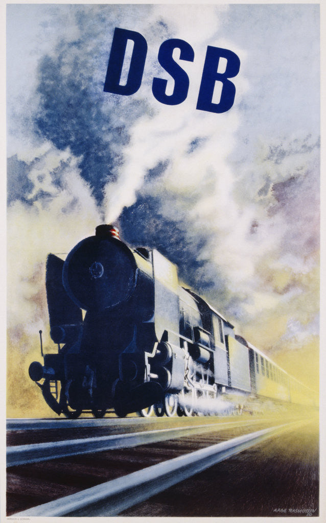 Detail of DSB Danish State Railways Poster by Aage Rasmussen