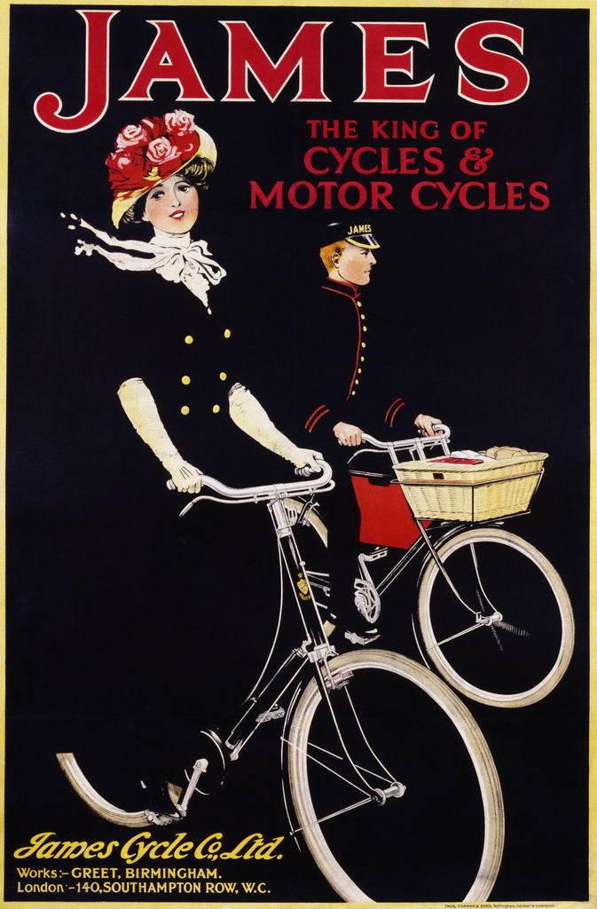 Detail of James - The King of Cycles & Motorcycles Poster by Anonymous