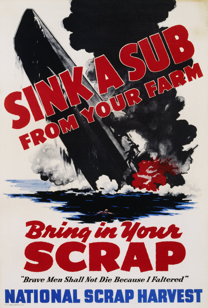 Detail of Sink a Sub from Your Farm - Bring in Your Scrap Poster by Anonymous