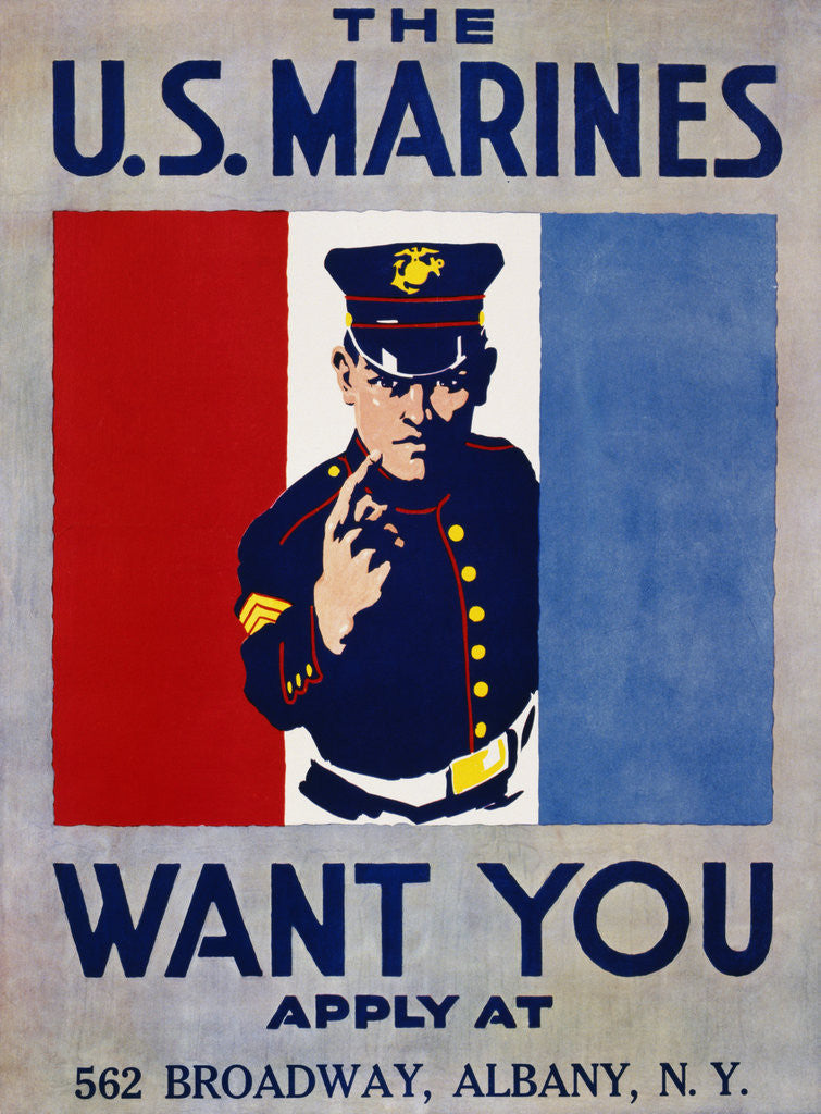 Detail of The U.S. Marines Want You Poster by Anonymous