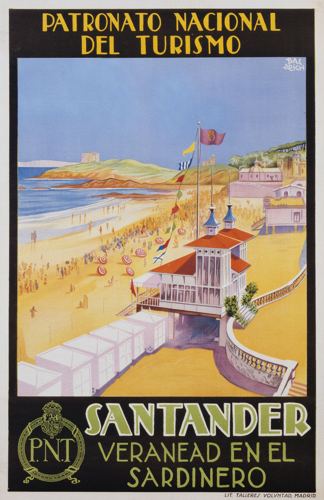 Detail of Santander Veranead en el Sardinero Poster by Baldrich