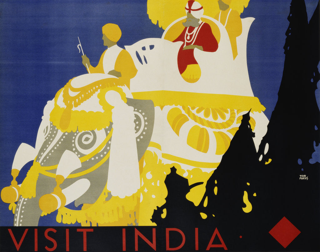 Detail of Visit India Poster by Tom Purvis