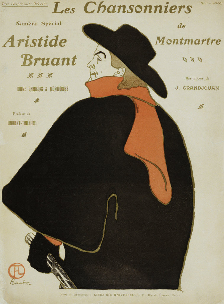Detail of Les Chansonniers Poster by Henri de Toulouse Lautrec