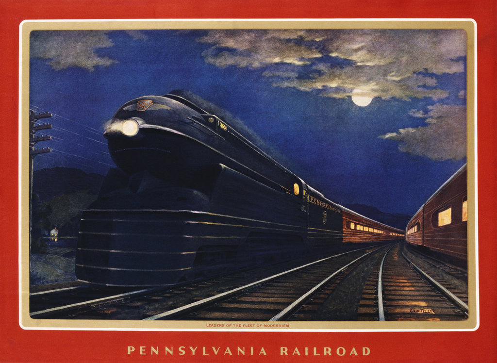 Detail of Pennsylvania Railroad, Leaders of the Fleet of Modernism by Grif Teller