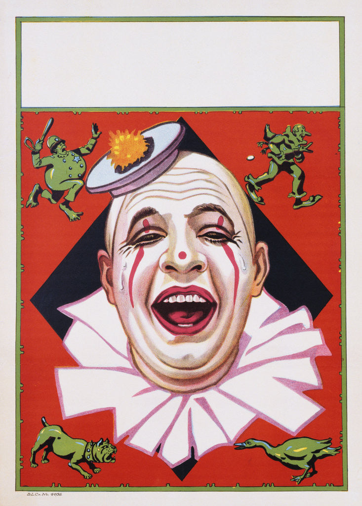 Detail of Poster of Clowns with Dog and Goose by Anonymous
