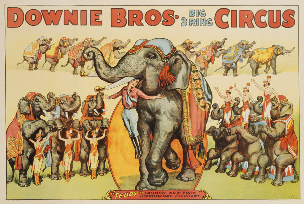 Detail of Downie Bros. Big 3 Ring Circus Poster by Anonymous