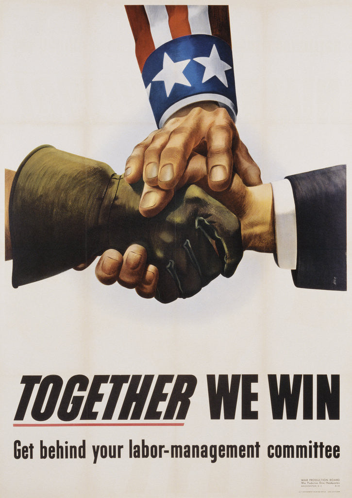 Detail of Together We Win Labor-Management Poster by Anonymous
