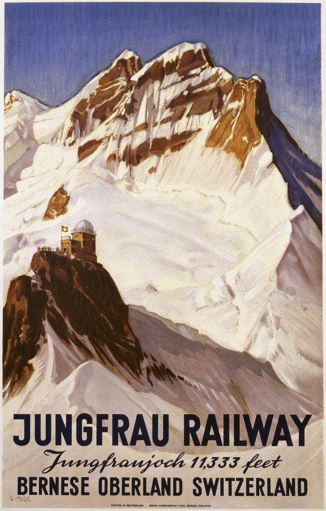Detail of Jungfrau Railway Poster by E. Hovel