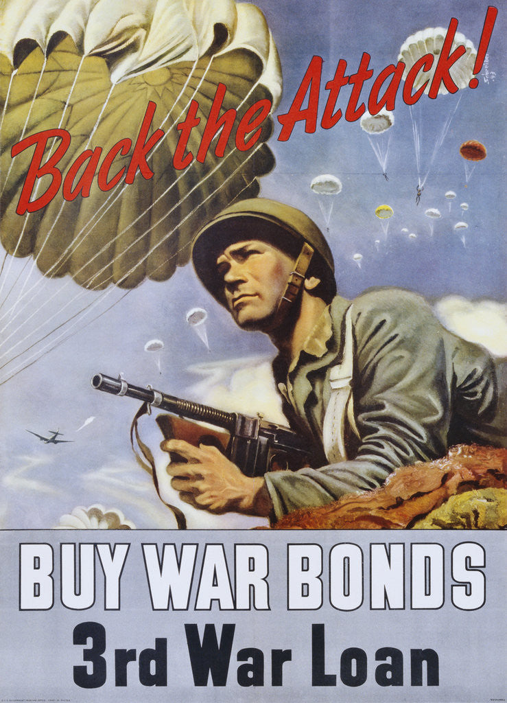 Detail of Back the Attack! War Bonds Poster by Schrieber