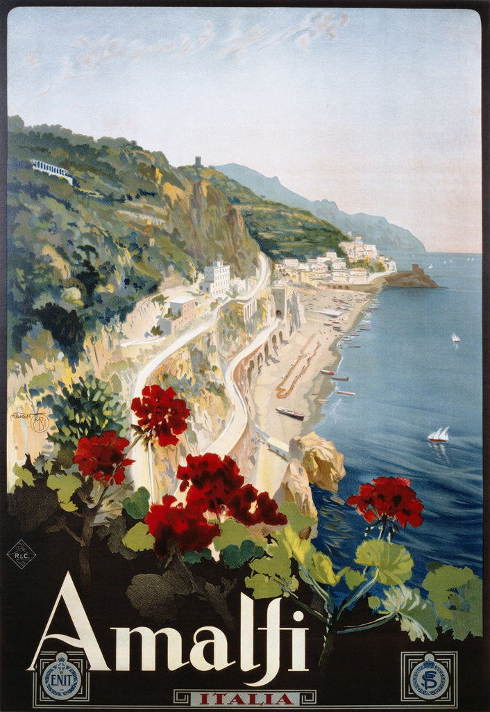 Detail of Amalfi Poster by Mario Borgoni