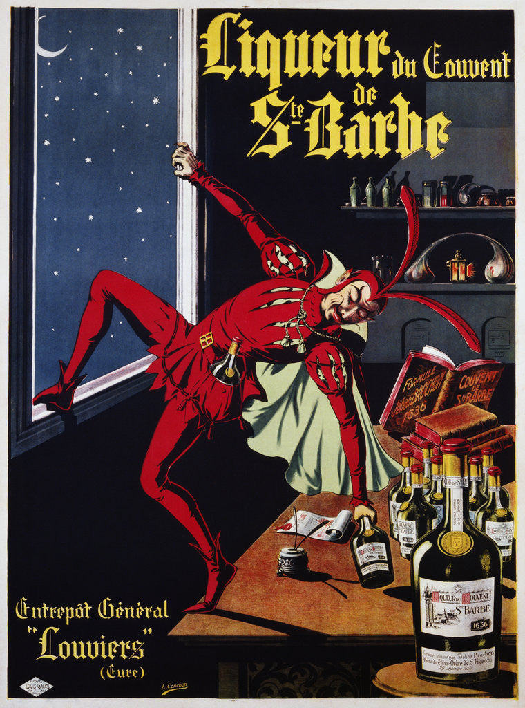 Detail of Liqueur du Convent de Ste. Barbe Poster by L. Conchon