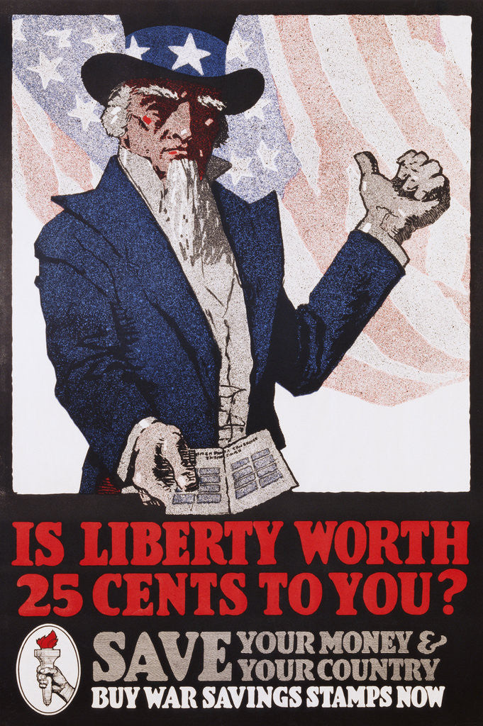 Detail of Is Liberty Worth 25 Cents to You? War Savings Stamps Poster by Anonymous