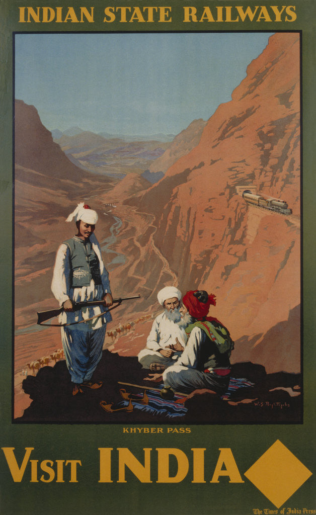 Detail of Visit India - Indian State Railways, Khyber Pass Poster by Bylityllis