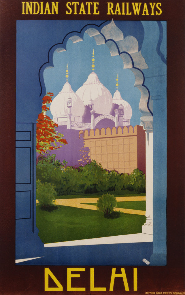 Detail of Visit India - Indian State Railways, Delhi Poster by Gtait
