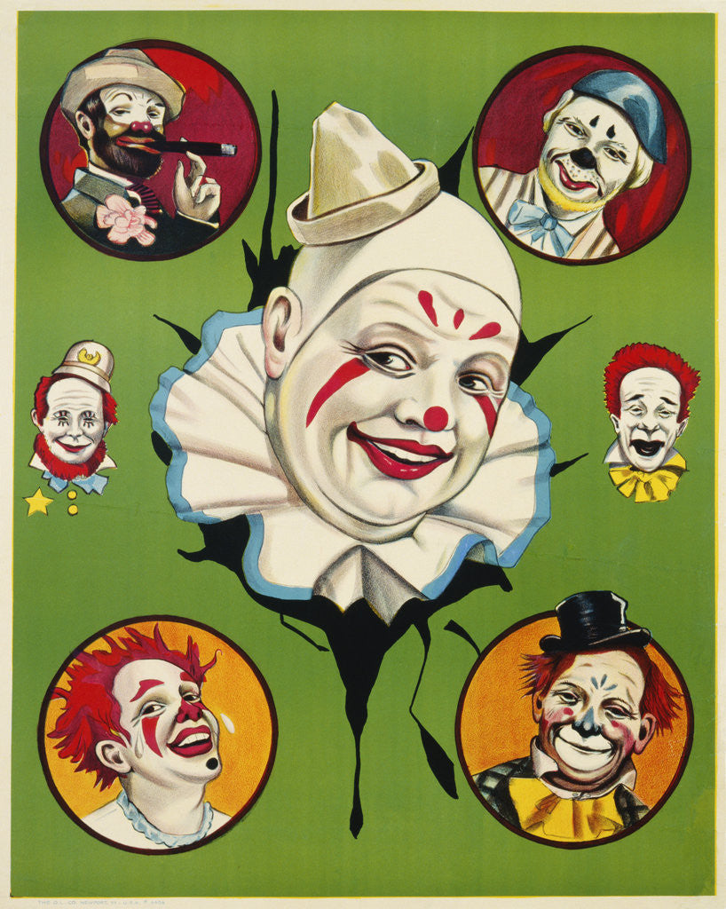 Detail of Menage of Clowns Poster by Corbis