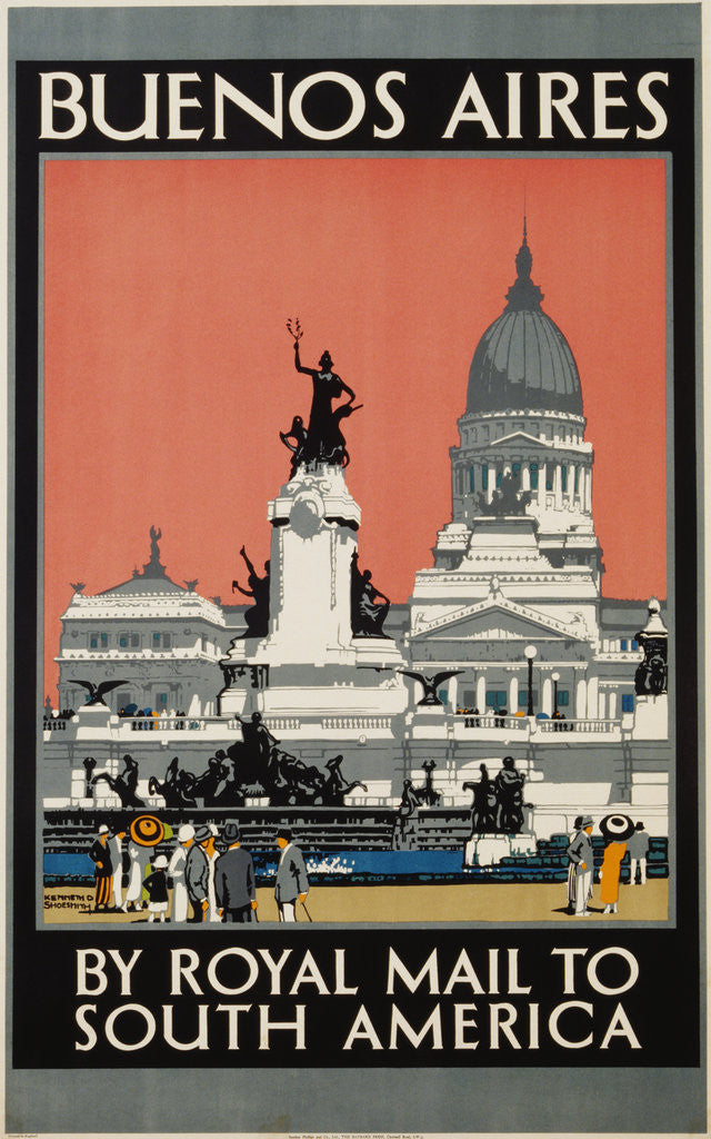 Detail of Buenos Aires - By Royal Mail to South America Poster by Kenneth Shoesmith