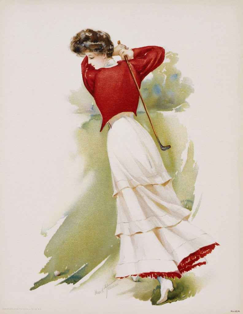 Detail of Poster Depicting a Woman Playing Golf by Maud Stumm