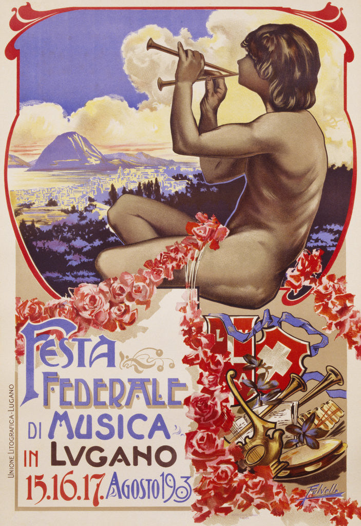 Detail of Festa Federale di Musica in Lugano Poster by Fulvelle