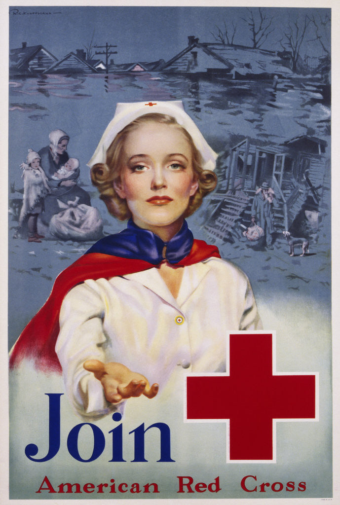 Detail of Join American Red Cross Recruitment Poster by R.C. Kauffmann
