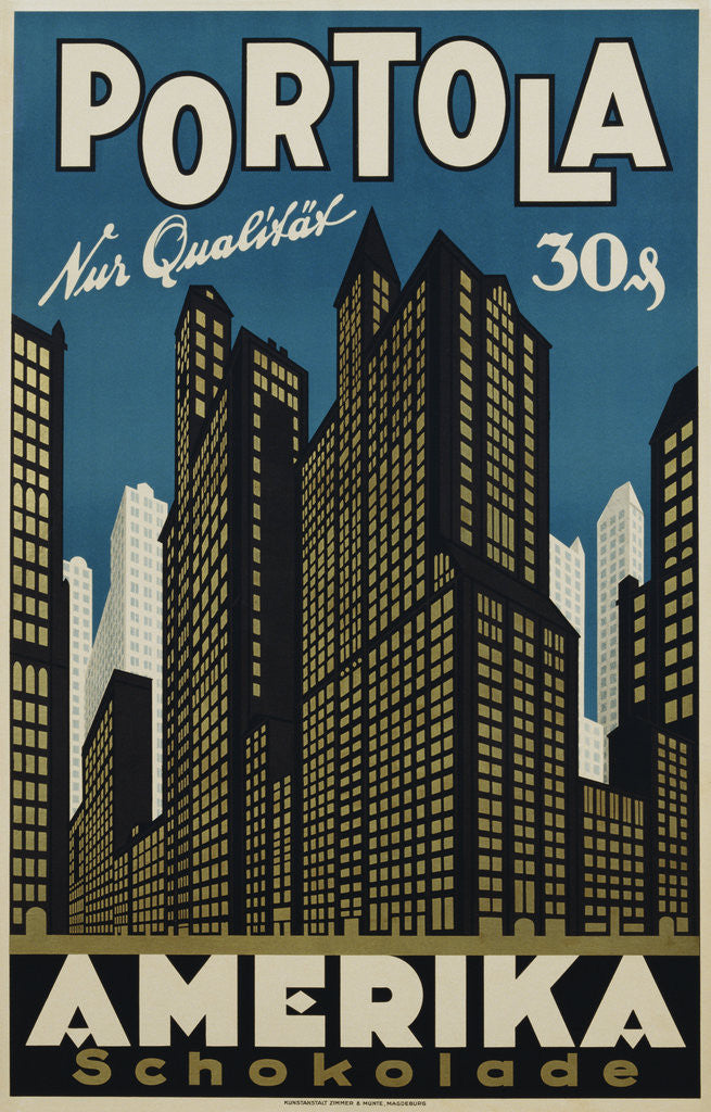 Detail of Portola Amerika Schokolade Poster by Anonymous