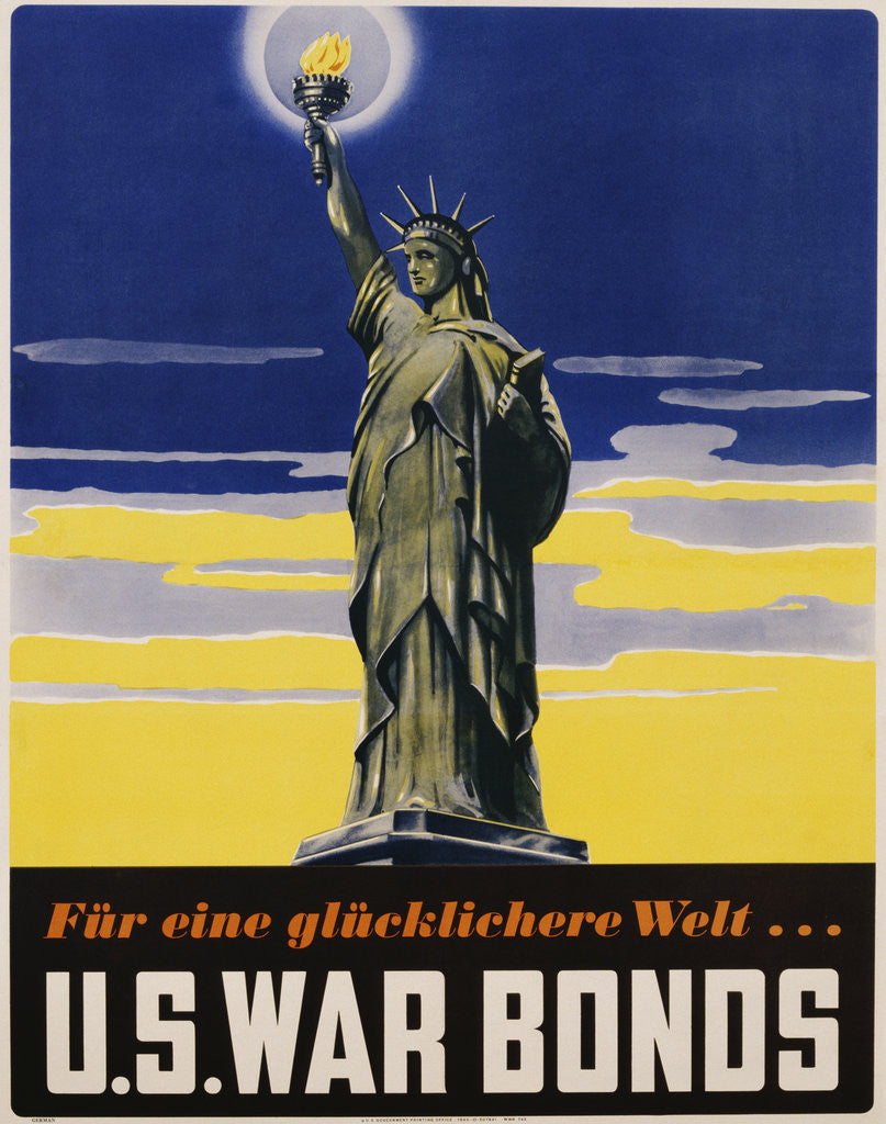 Detail of Fur Eine Glucklichere Welt ... U.S. War Bonds Poster by Anonymous