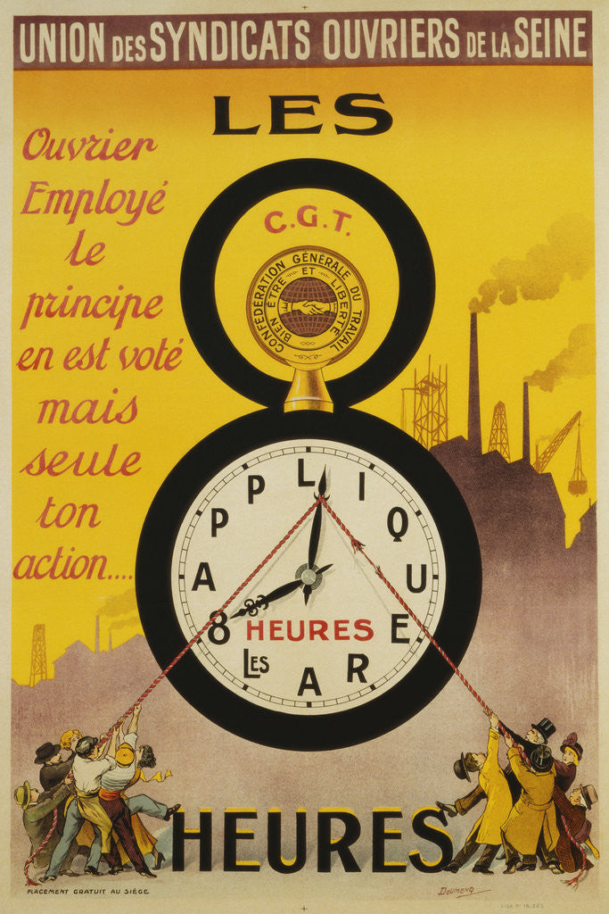 Detail of Les 8 Heures Work Incentive Poster by Doumenq