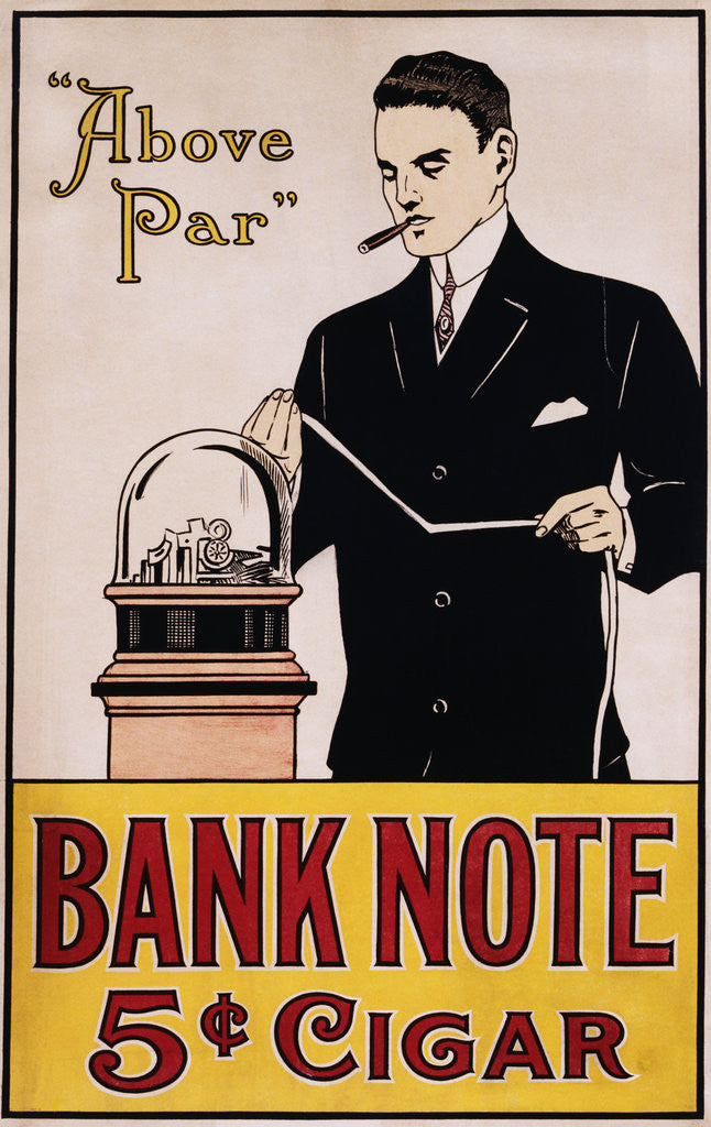 Detail of Bank Note 5 Cent Cigar Poster by Anonymous