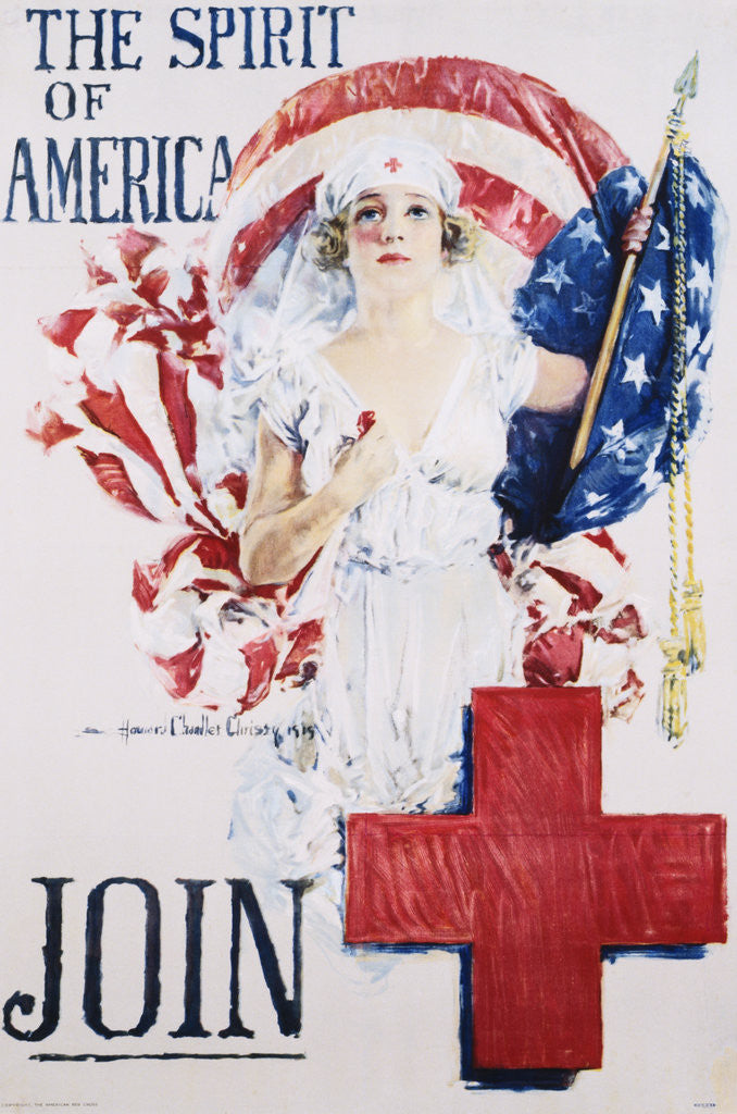 Detail of The Spirit of America Recruitment Poster by Howard Chandler Christy