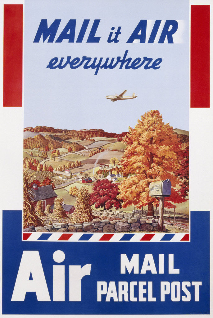 Detail of Air Mail Parcel Post Poster by Melbourne Brindle