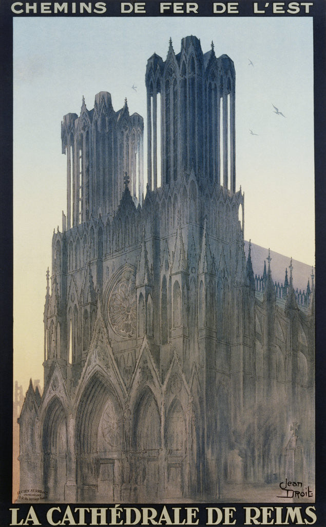 La Cathedrale de Reims Poster by Jean Droit