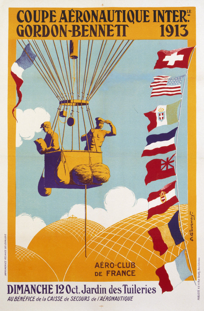 Detail of Coupe Aeronautique Gordon-Bennett Poster by A. Gournay