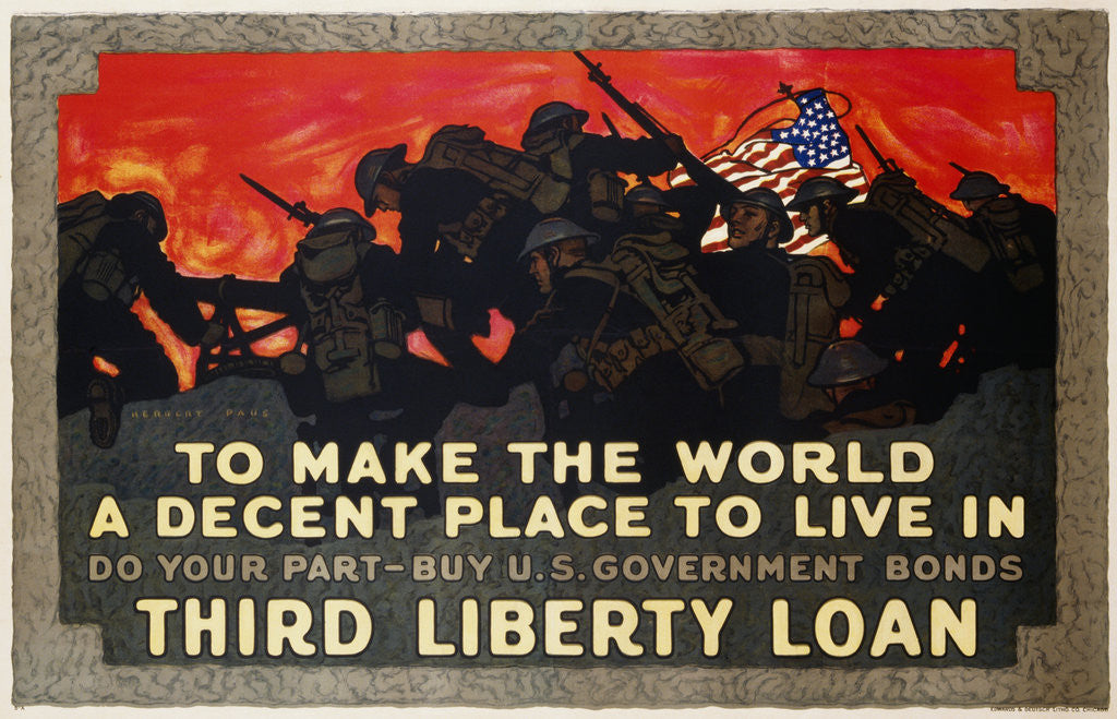 Detail of To Make the World a Decent Place to Live in Third Liberty Loan Poster by Herbert Paus