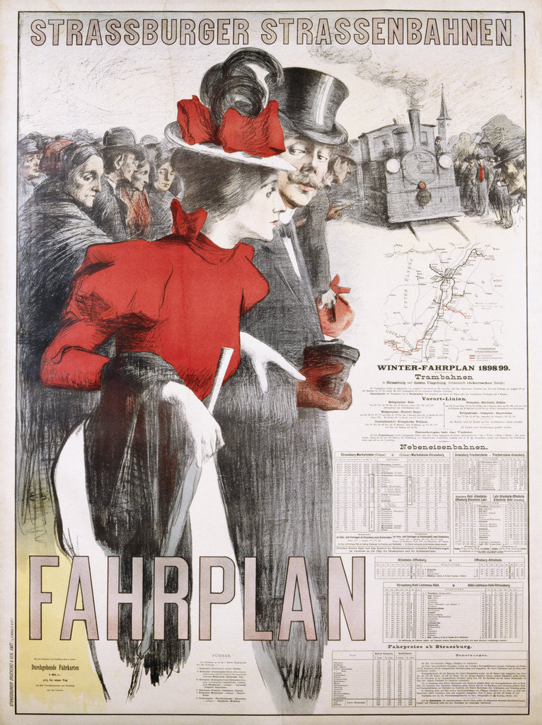 Detail of Strassburger Strassenbahnen Fahrplan Poster by Anonymous