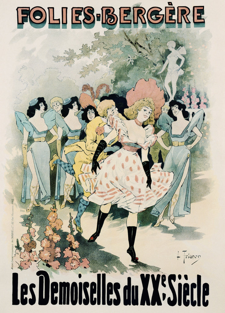 Detail of Folies-Bergere: Les Demoiselles du Vingtieme Siecle Poster by A. Trinquier-Trianon