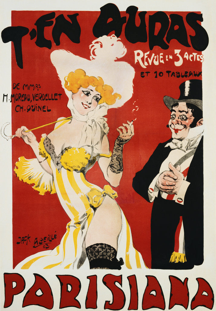 Detail of T'en Auras, Parisiana Poster by Jack Abeille